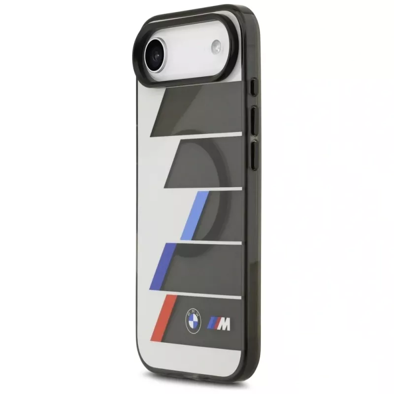 Funda MagSafe BMW M IML Metal Buttons Tricolor Lines para iPhone Air, antracita