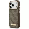 Funda MagSafe Guess 4G Logo Plate para Apple iPhone 17 Pro, marrón