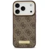 Funda MagSafe Guess 4G Logo Plate para Apple iPhone 17 Pro, marrón
