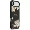 Funda MagSafe Guess Grained Flowers Classic Logo para Apple iPhone Air, negra