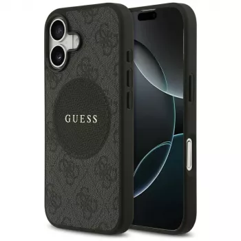Funda MagSafe Guess 4G Circle Classic Logo para iPhone 17, negra