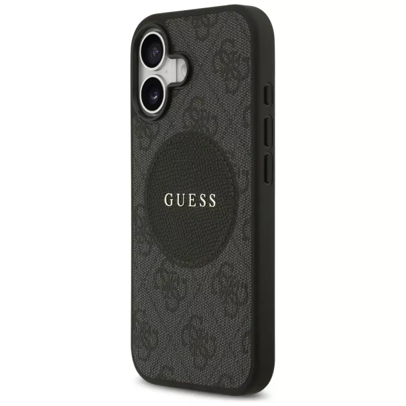 Funda MagSafe Guess 4G Circle Classic Logo para iPhone 17, negra
