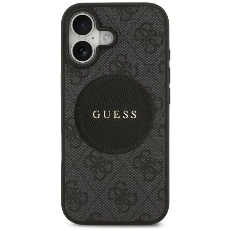 Funda MagSafe Guess 4G Circle Classic Logo para iPhone 17, negra