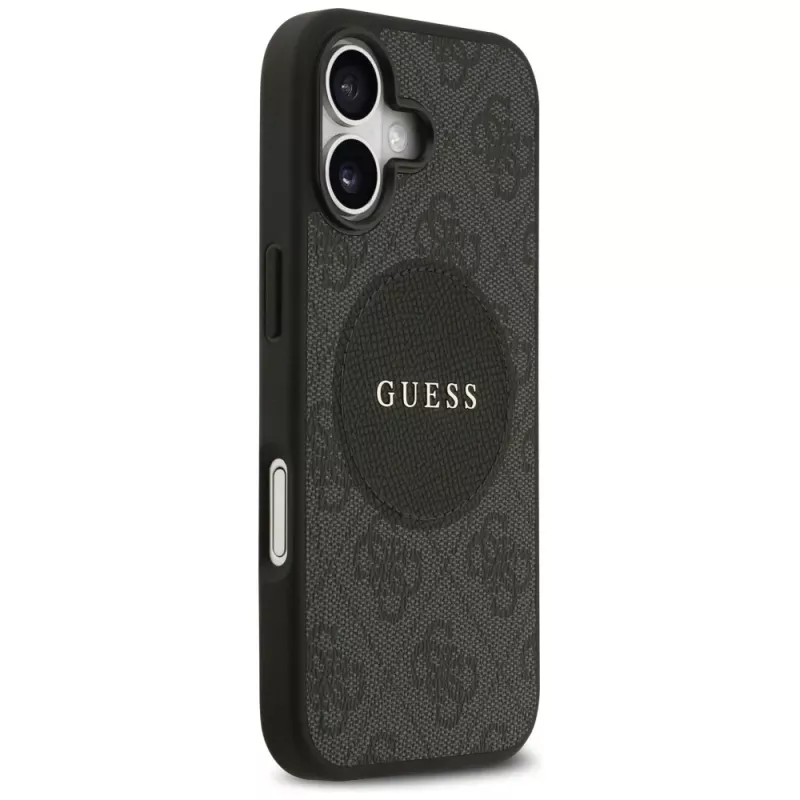 Funda MagSafe Guess 4G Circle Classic Logo para iPhone 17, negra