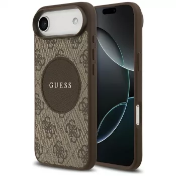 Funda MagSafe Guess 4G Circle Classic Logo para iPhone Air, marrón
