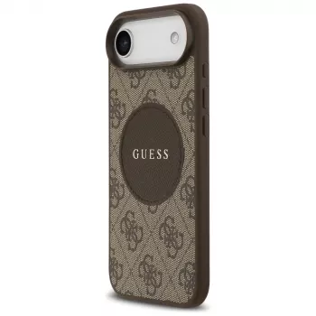 Funda MagSafe Guess 4G Circle Classic Logo para iPhone Air, marrón
