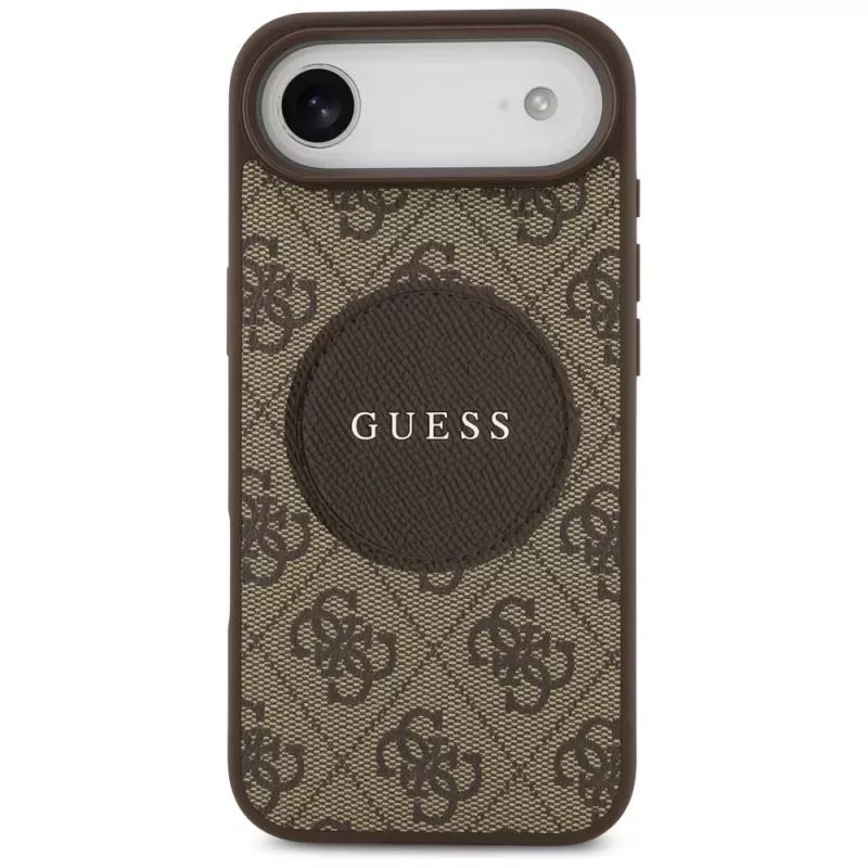 Funda MagSafe Guess 4G Circle Classic Logo para iPhone Air, marrón