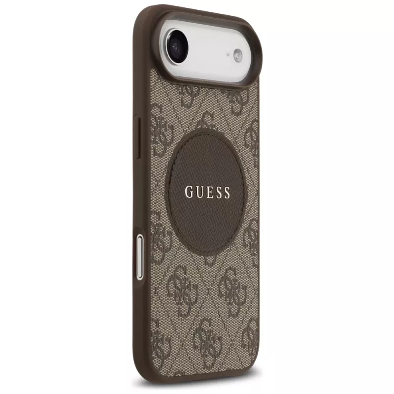 Funda MagSafe Guess 4G Circle Classic Logo para iPhone Air, marrón