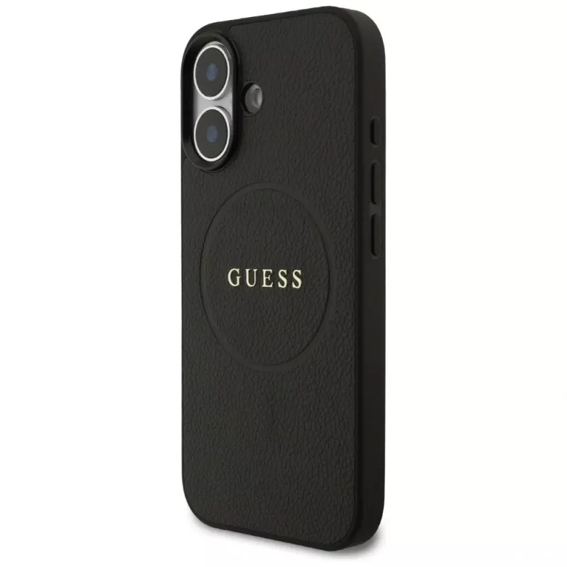 Funda MagSafe Guess Grained Ring para iPhone 17, negra