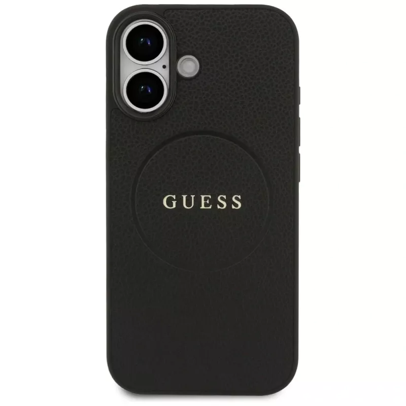 Funda MagSafe Guess Grained Ring para iPhone 17, negra