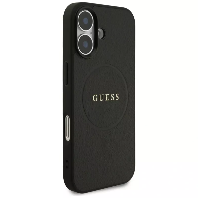 Funda MagSafe Guess Grained Ring para iPhone 17, negra
