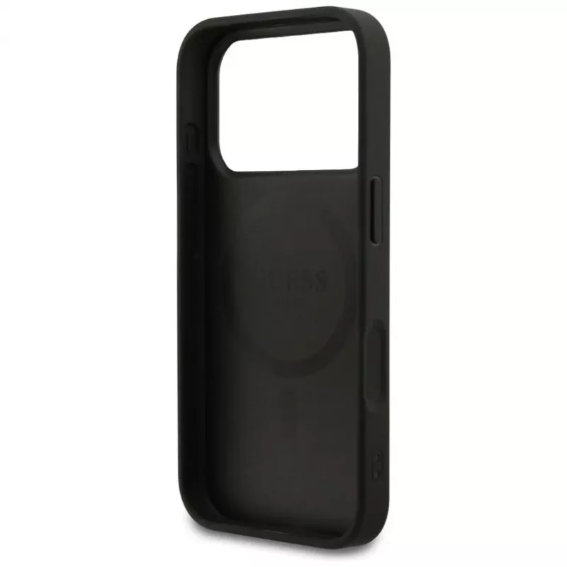 Funda MagSafe Guess Grained Ring para iPhone 17 Pro, negra