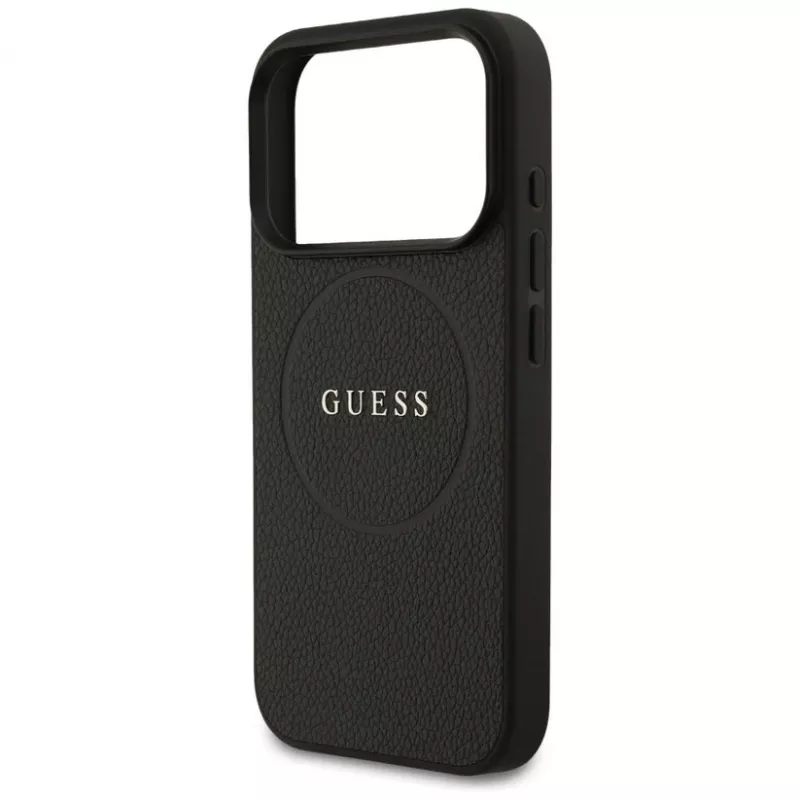 Funda MagSafe Guess Grained Ring para iPhone 17 Pro, negra