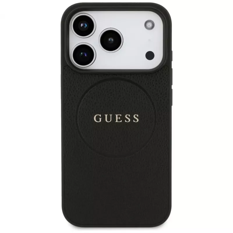 Funda MagSafe Guess Grained Ring para iPhone 17 Pro, negra