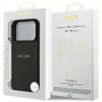 Funda MagSafe Guess Grained Ring para iPhone 17 Pro Max, negra