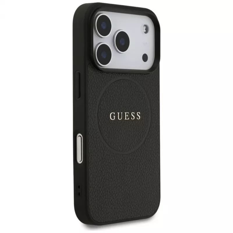 Funda MagSafe Guess Grained Ring para iPhone 17 Pro Max, negra