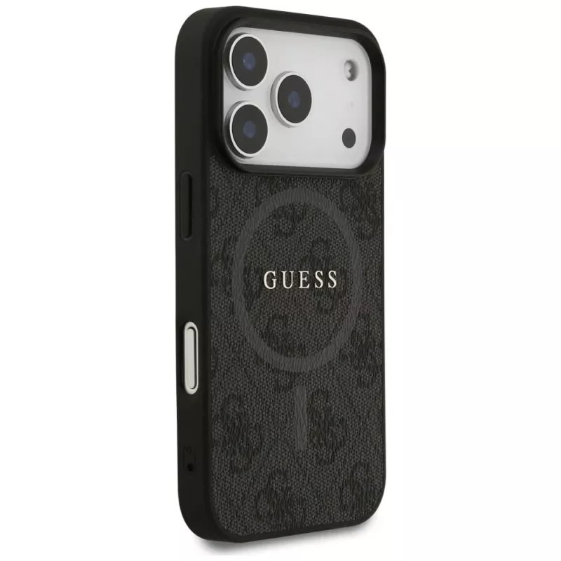 Guess 4G Ring Classic Logo Funda MagSafe para iPhone 17 Pro (Negro)