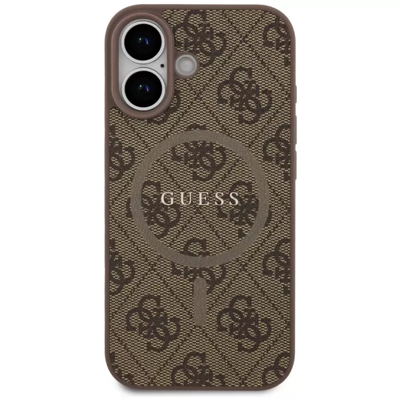 Guess 4G Ring Classic Logo Funda MagSafe para iPhone 17 - Marrón