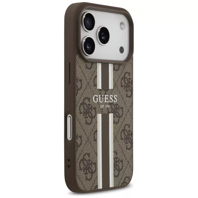 Guess 4G Printed Stripes Funda MagSafe para Apple iPhone 17 Pro - Marrón