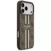 Guess 4G Printed Stripes Funda MagSafe para iPhone 17 Pro Max (Marrón)