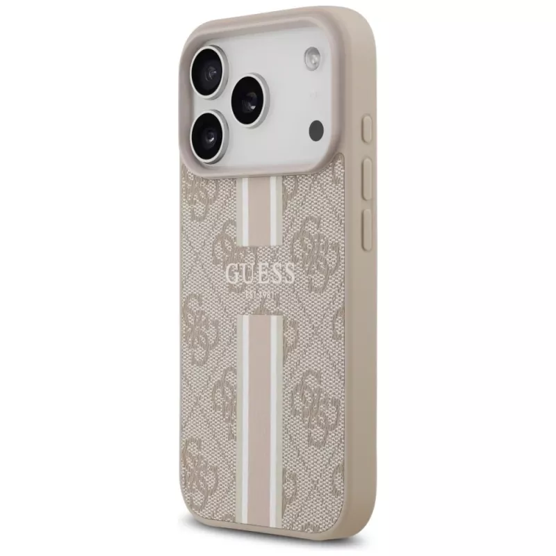 Guess 4G Printed Stripes Funda MagSafe para iPhone 17 Pro (Rosa)