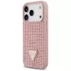 Guess Rhinestone Triangle Logo Funda para iPhone 17 Pro, Rosa