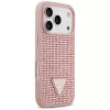 Guess Rhinestone Triangle Logo Funda para iPhone 17 Pro, Rosa