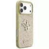 Guess Fixed Glitter Big 4G Funda para iPhone 17 Pro Max (Oro)