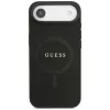 Guess Saffiano Classic Logo Funda MagSafe para iPhone Air, Negro