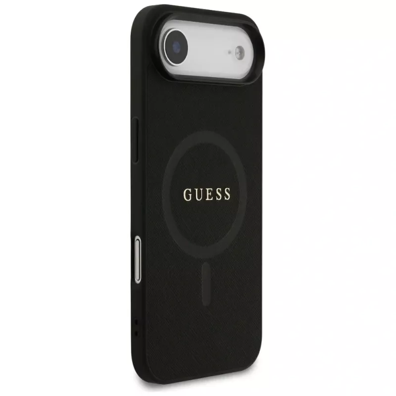 Guess Saffiano Classic Logo Funda MagSafe para iPhone Air, Negro
