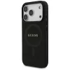 Guess Saffiano Classic Logo Funda MagSafe para iPhone 17 Pro, Negro