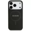 Guess Saffiano Classic Logo Funda MagSafe para iPhone 17 Pro, Negro