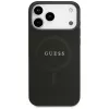 Guess Saffiano Classic Logo Funda MagSafe para iPhone 17 Pro Max, Negro