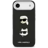 KARL LAGERFELD FW Grained Karl & Choupette Heads Pins & Logo Funda para iPhone Air, Negro