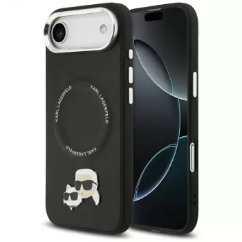 KARL LAGERFELD Karl & Choupette Pins Funda MagSafe para iPhone Air, Negro