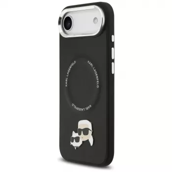 KARL LAGERFELD Karl & Choupette Pins Funda MagSafe para iPhone Air, Negro