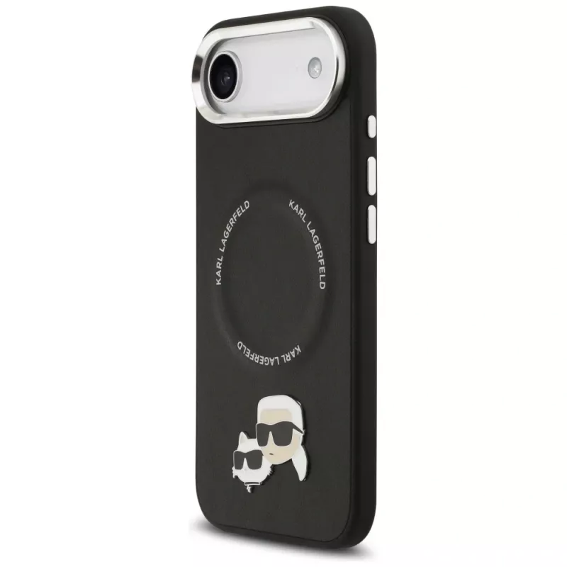 KARL LAGERFELD Karl & Choupette Pins Funda MagSafe para iPhone Air, Negro