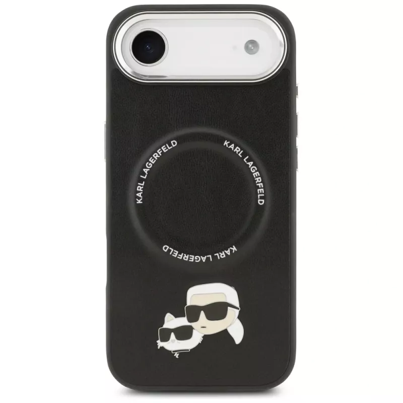 KARL LAGERFELD Karl & Choupette Pins Funda MagSafe para iPhone Air, Negro