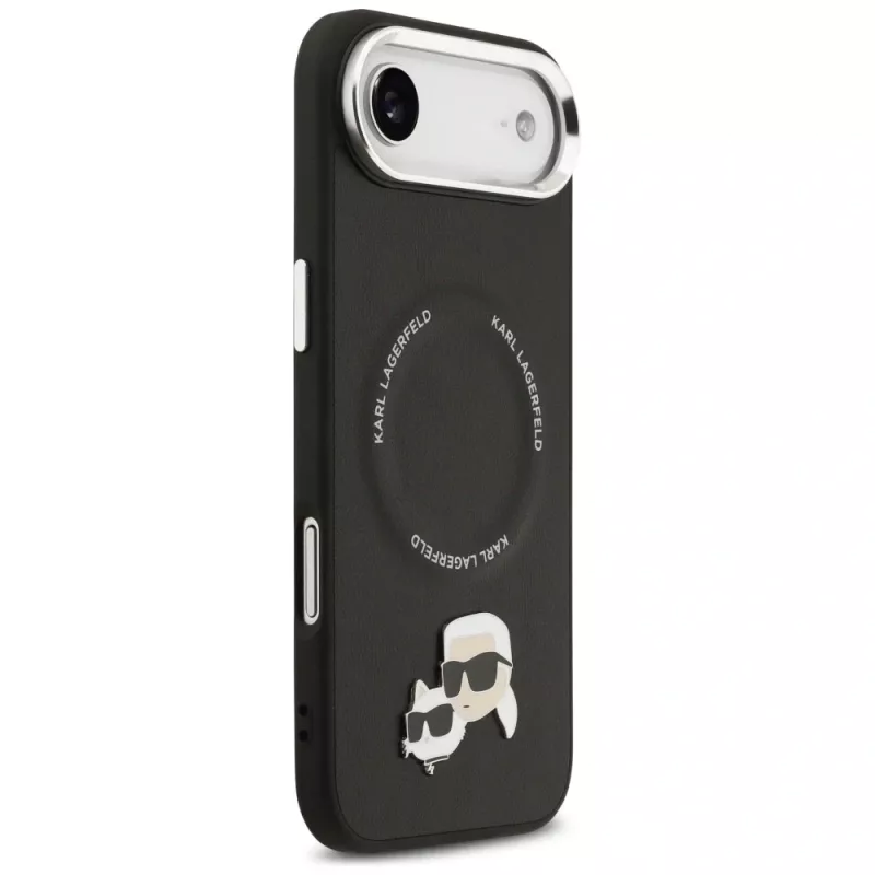 KARL LAGERFELD Karl & Choupette Pins Funda MagSafe para iPhone Air, Negro
