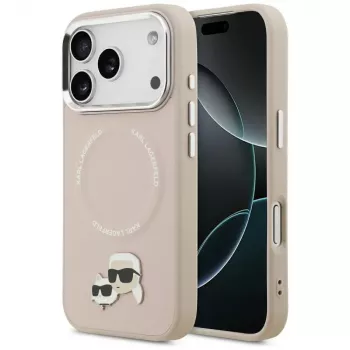 Karl Lagerfeld Karl & Choupette Pins Funda MagSafe para iPhone 17 Pro, Rosa