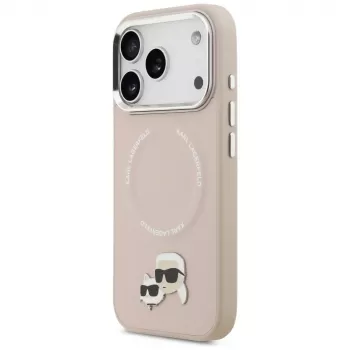 Karl Lagerfeld Karl & Choupette Pins Funda MagSafe para iPhone 17 Pro, Rosa