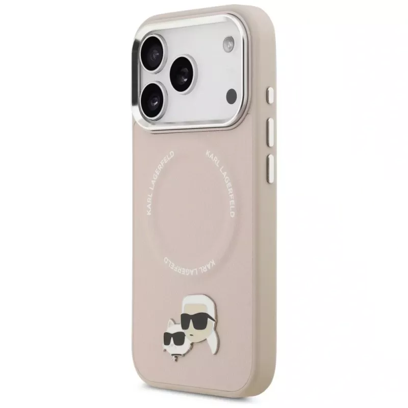 Karl Lagerfeld Karl & Choupette Pins Funda MagSafe para iPhone 17 Pro, Rosa