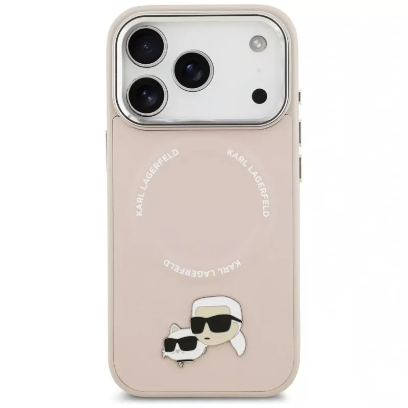 Karl Lagerfeld Karl & Choupette Pins Funda MagSafe para iPhone 17 Pro, Rosa