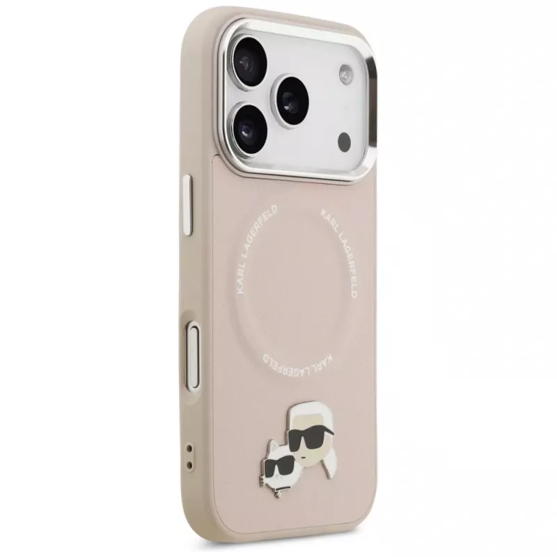 Karl Lagerfeld Karl & Choupette Pins Funda MagSafe para iPhone 17 Pro, Rosa