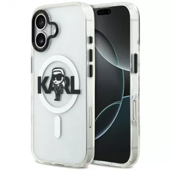 KARL LAGERFELD IML Karl Sketch Logo Funda MagSafe para Apple iPhone 17, Transparente