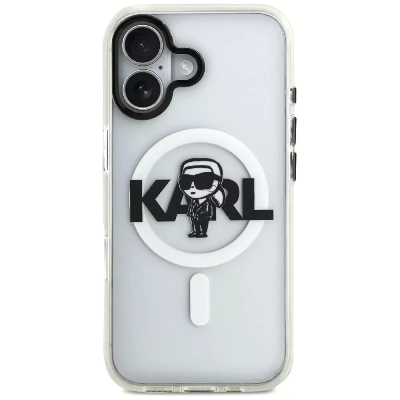KARL LAGERFELD IML Karl Sketch Logo Funda MagSafe para Apple iPhone 17, Transparente