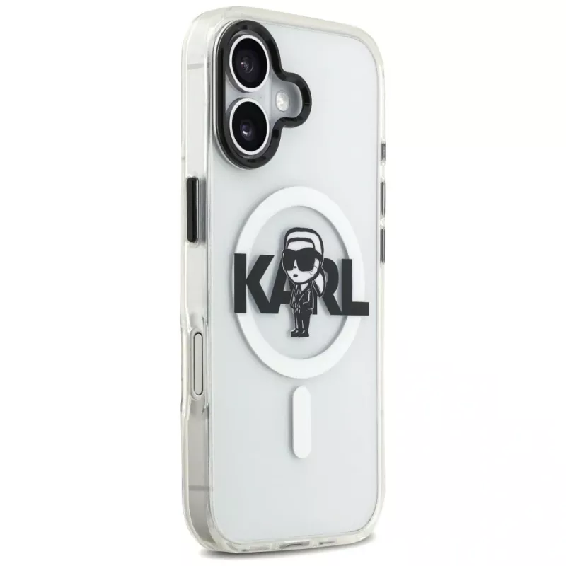KARL LAGERFELD IML Karl Sketch Logo Funda MagSafe para Apple iPhone 17, Transparente