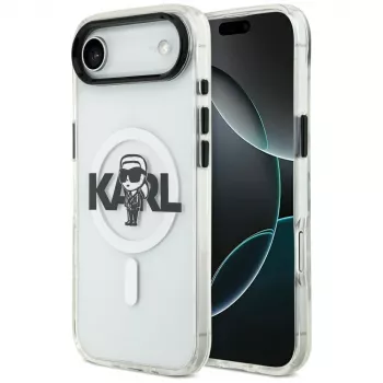 Karl Lagerfeld IML Karl Sketch Logo Funda MagSafe para iPhone Air, Transparente