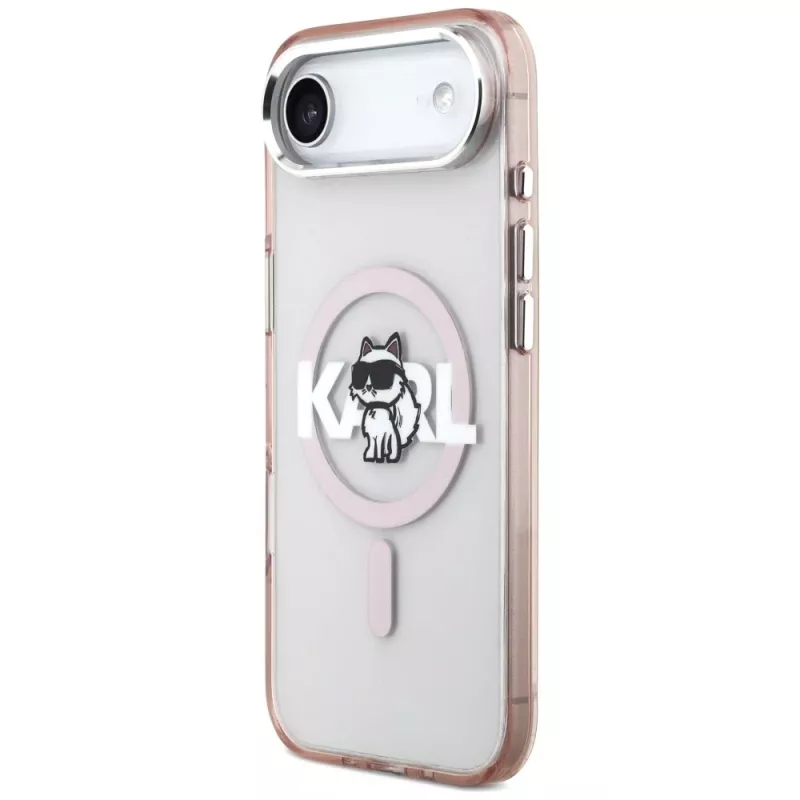 Karl Lagerfeld IML Choupette Sketch Logo funda MagSafe para iPhone Air rosa