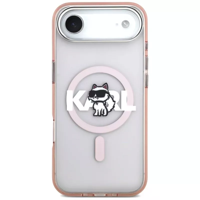 Karl Lagerfeld IML Choupette Sketch Logo funda MagSafe para iPhone Air rosa